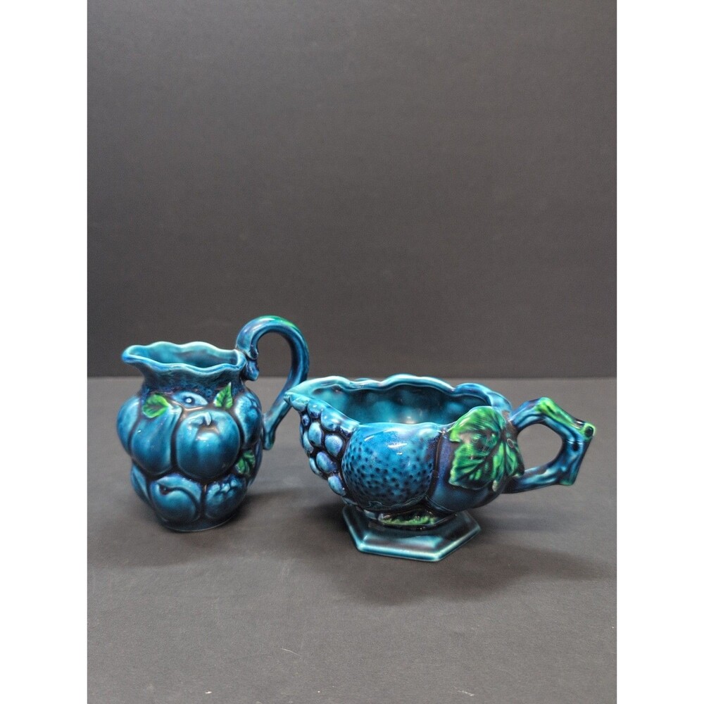 VTG Indigo Blue Inarco Creamer  E2373 Grapes Leaves and Pitcher E3719